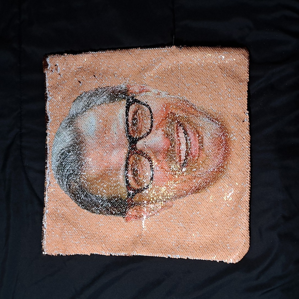 Nwot Jeff Goldblum Two-Way Sequin Pillow Cover